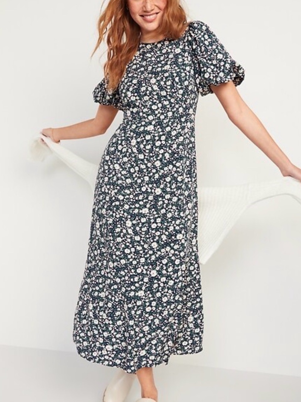 floral puff sleeve maxi dress - Picture 2 of 9